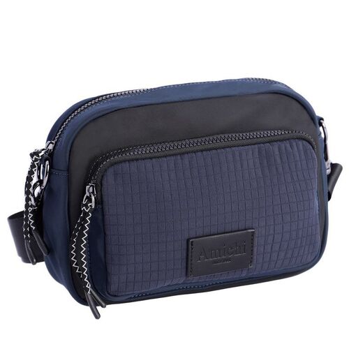 BANDOLERA BOLSILLO FRONTAL CUADRICULADO AMICHI