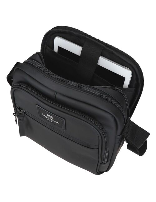 BANDOLERA DUDLEY PORTATABLET TRIPLE COMPARTIMENTO PEPE JEANS NEGRO