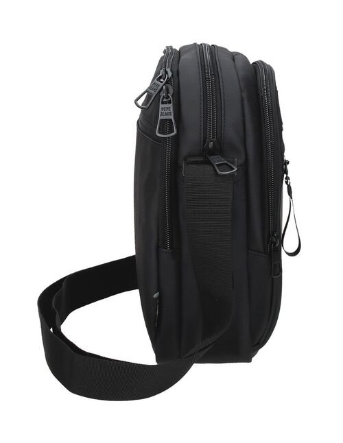 BANDOLERA DUDLEY PORTATABLET TRIPLE COMPARTIMENTO PEPE JEANS NEGRO