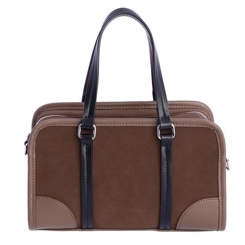 BOLSO DOS ASAS REFUERZOS CURVOS AMICHI MARRON
