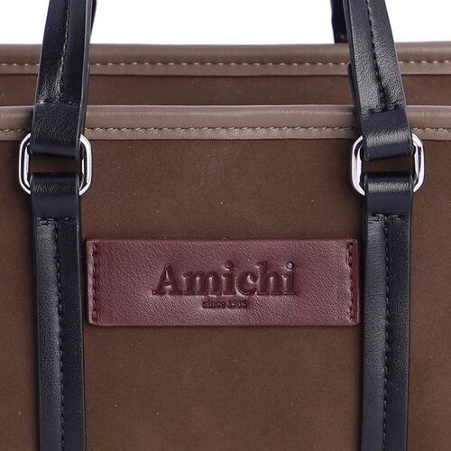BOLSO DOS ASAS REFUERZOS CURVOS AMICHI MARRON