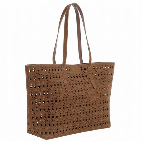 BOLSO SHOPPER CALADO GEOMÉTRICO DON ALGODÓN MARRÓN