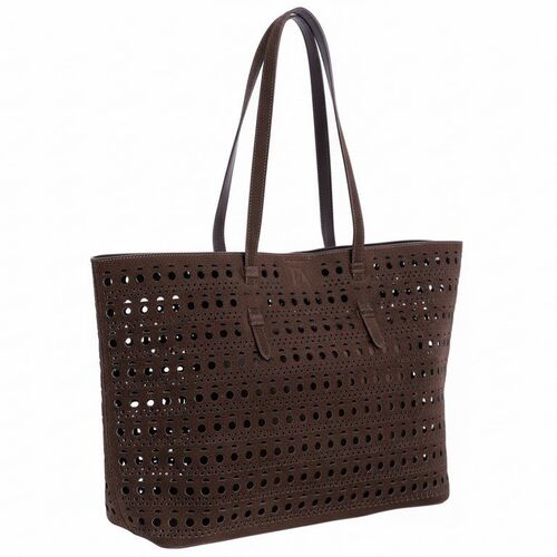 BOLSO SHOPPER CALADO GEOMÉTRICO DON ALGODÓN CAMEL