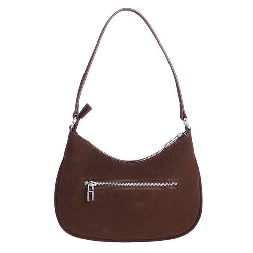 BOLSO DE HOMBRO CURVO CALADO GEOMÉTRICO DON ALGODÓN MARRÓN