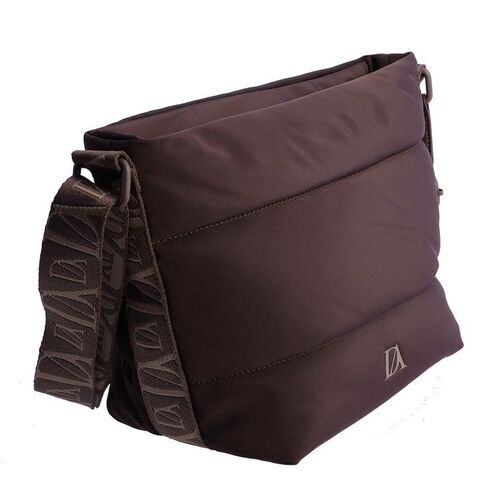 BOLSO BANDOLERA ACOLCHADO DON ALGODÓN MARRÓN