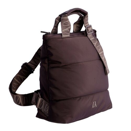 MOCHILA ACOLCHADA CON ASAS SUPERIORES DON ALGODÓN MARRÓN