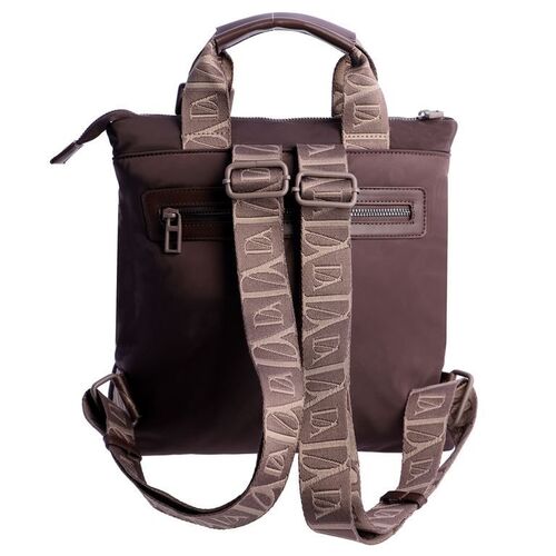 MOCHILA ACOLCHADA CON ASAS SUPERIORES DON ALGODÓN MARRÓN
