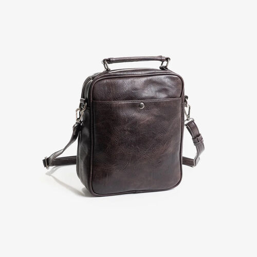 BANDOLERA XL BOLSILLOS SUPERPUESTOS NAPPA MATTIES MARRON