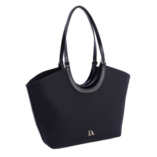 BOLSO DOS ASAS TEXTURA ENTRELAZADA BLUE BAGS NEGRO