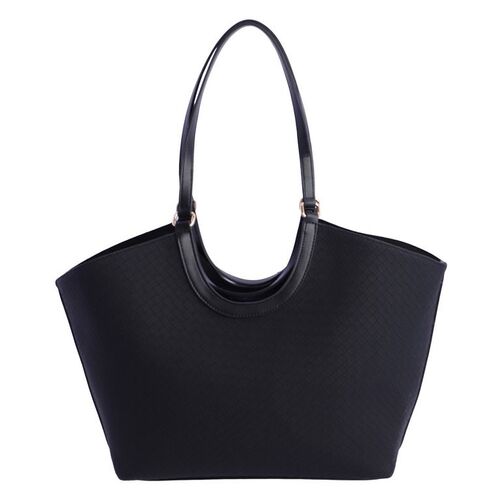 BOLSO DOS ASAS TEXTURA ENTRELAZADA BLUE BAGS NEGRO