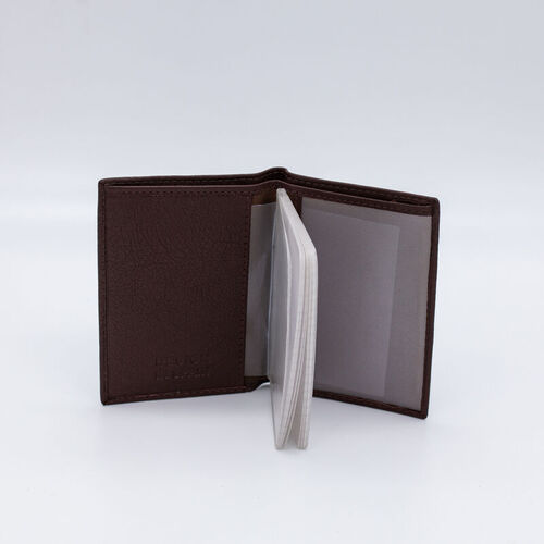 TARJETERO BIFOLD ESTRELLAS LEYVA MARRON
