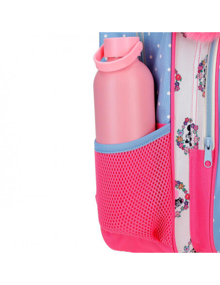 MOCHILA MINNIE FLOWERS CELESTE UNICA