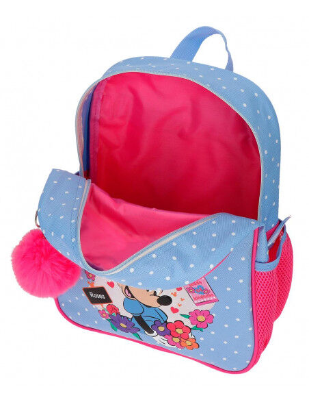 MOCHILA MINNIE FLOWERS CELESTE UNICA