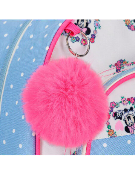 MOCHILA MINNIE FLOWERS CELESTE UNICA