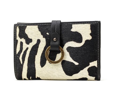 BILLETERO ANIMAL PRINT VACA NEGRO
