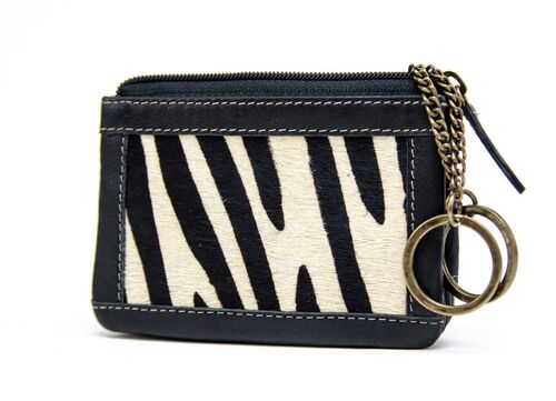 MONEDERO ANIMAL PRINT ZEBRA NEGRO