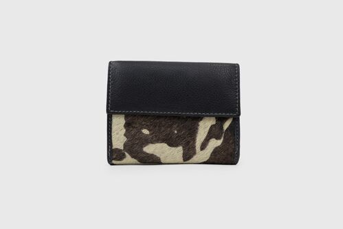 BILLETERO ANIMAL PRINT VACA NEGRO/MARRON UNICA