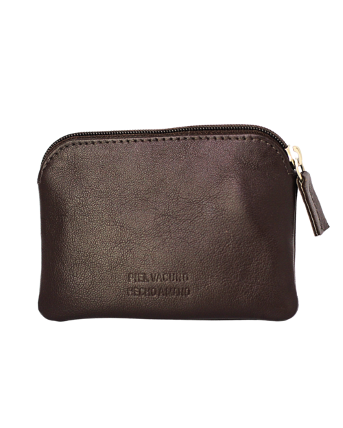 MONEDERO CON CREMALLERA ESTRELLAS LEYVA MARRON